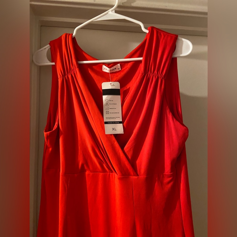 Favolook Red Sleeveless Dress-XL